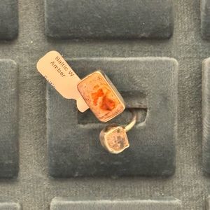 925 Sterling Silver and Natural Stone Ring- Adjustable Size